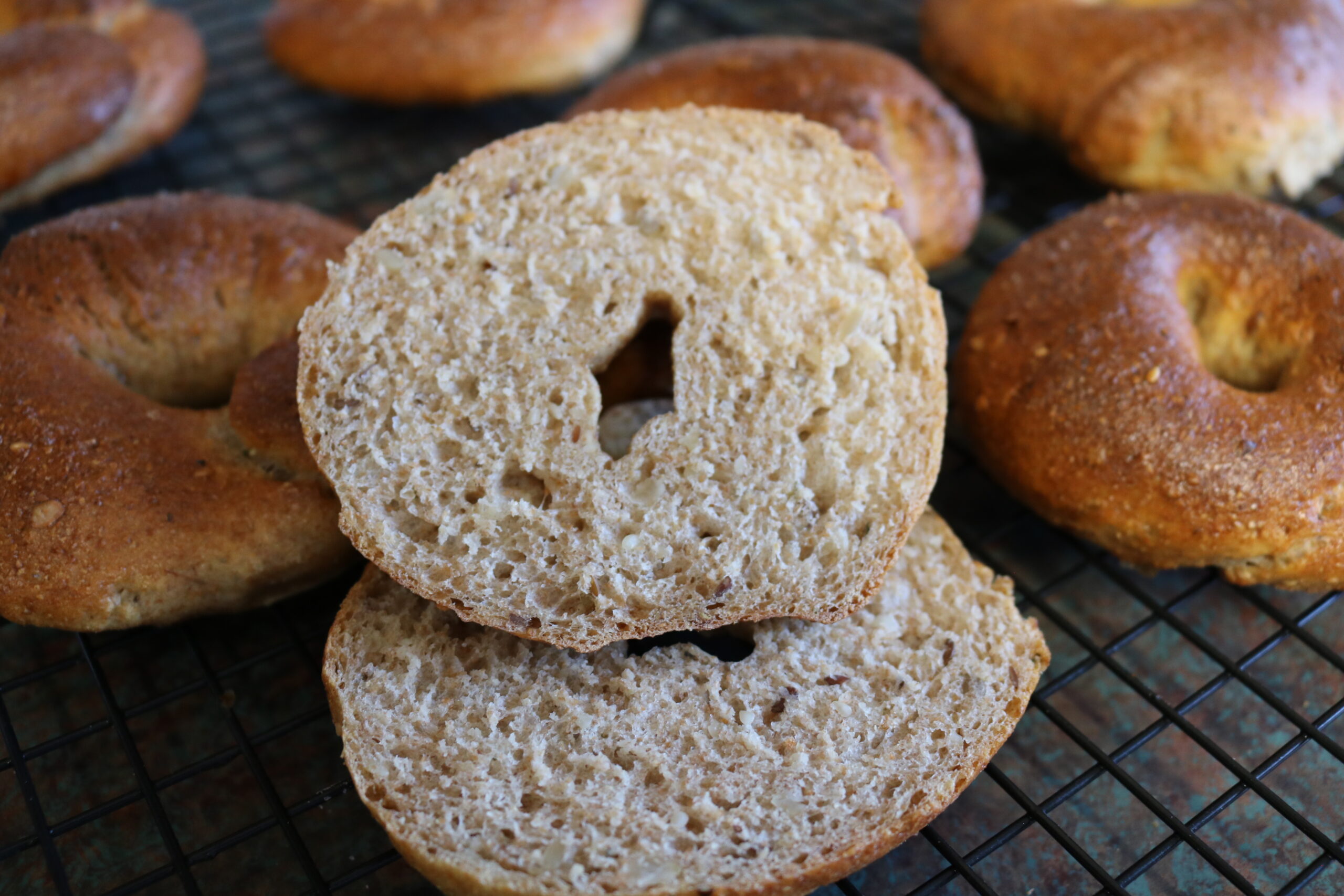 Seedy Sourdough Discard Bagels